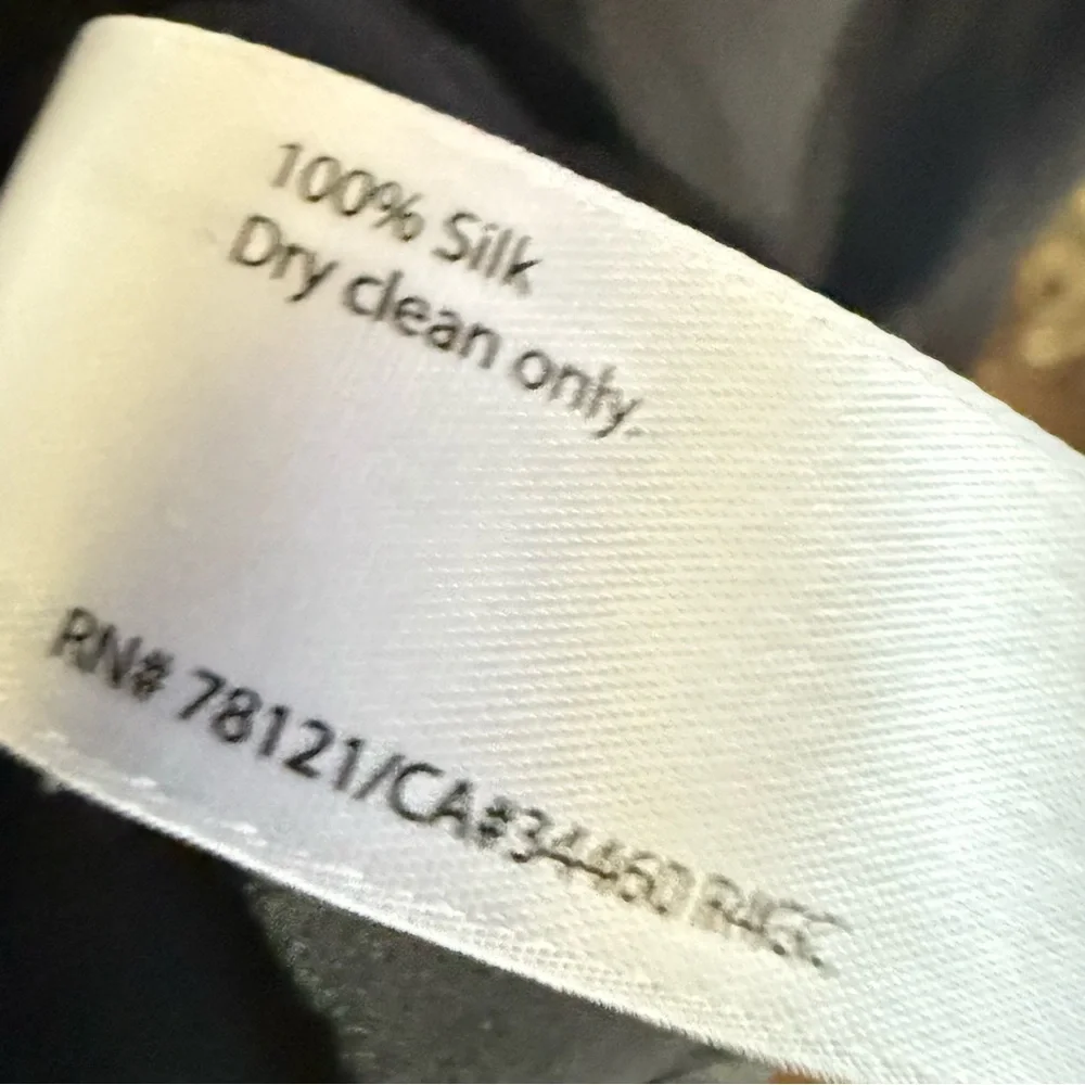 EILEEN FISHER 1X 100% silk ladies black long sleeve cocktail dress great cond - Picture 8 of 9